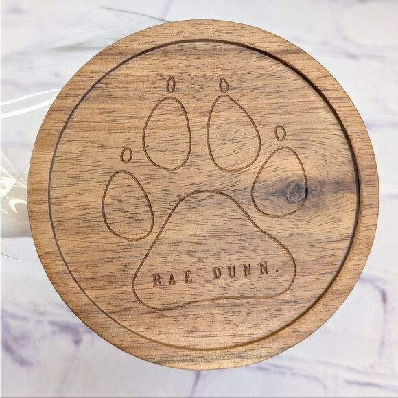 Rae Dunn PAWFEE BREAK Double-Sided Ceramic Mug with Embossed Wooden Lid - Picture 4 of 9